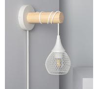 LEDKIA LIGHTING Lampe murale Monah – Bois et métal – Blanc