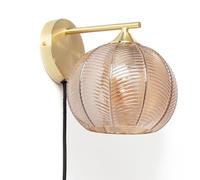 LEDKIA LIGHTING Lampe Murale Métal et Verre Klimt Ambre E27