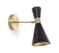 LEDKIA LIGHTING - Applique Murale Métal Jigger | Design Rétro Épuré | Compatible Ampoule E27 | Usage Intérieur IP20 | Aluminium Durable, Noir