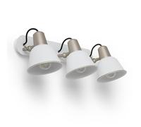 LEDKIA LIGHTING Lampe Murale Salle de Bain Métal 3 Spots Birzay Blanc