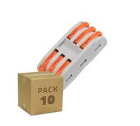 LEDKIA LIGHTING Pack 10 Connecteurs Rapides 3 Entrées et 3 Sorties SPL-3 pour Câble Électrique de 0.08-4mm² Gris