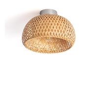 LEDKIA LIGHTING - Plafonnier Bambou Kea | Design Naturel et Élégant | Compatible Ampoule E27 | Adapté pour Salons et Chambres | Structure en Forme de Cloche, Naturel