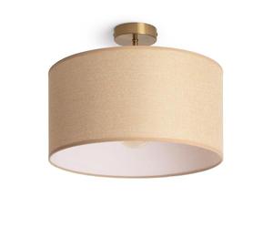 LEDKIA LIGHTING - Plafonnier Métal et Tissu Quitón | Éclairage Vintage Élégant | Compatible Ampoules E27 | Finition Métal Doré Satiné | Ambiance Personnalisable, Beige