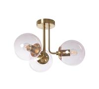LEDKIA LIGHTING - Plafonnier Métal et Verre Moonlight Brass | 3 Spots E27 | IP20 Intérieur | Design Doré | Ambiance Réglable, Rose