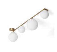LEDKIA LIGHTING Plafonnier Moonlight Brass Métal et verre 4 spots Blanc