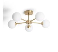LEDKIA LIGHTING Plafonnier Moonlight Brass 5 spots Métal et verre pour chambre salon cuisine Doré