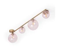 LEDKIA LIGHTING - Plafonnier Moonlight Brass | Métal et Verre | 4 Spots Orientables | Compatible Ampoules G9 | Ambiance Personnalisée | Design Élégant, Rose