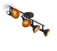 LEDKIA LIGHTING - Plafonnier Orientable Aluminium Emer | 4 Spots | Ampoules E14 Non Incluses | Design Élégant pour Intérieur | Axes Rotatifs, Noir