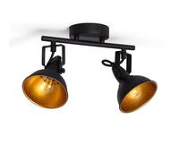 Ledkia Plafonnier Orientable Métal 2 spots Noir Emer Noir