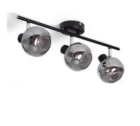 LEDKIA LIGHTING Plafonnier Orientable Métal et Verre 3 Spots Romsy Gris