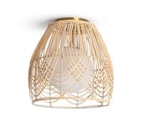 LEDKIA LIGHTING Plafonnier Rotin et Verre Bagrat pour chambre, salon, cuisine Naturel