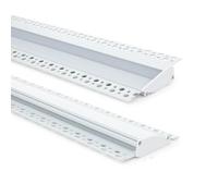 LEDKIA LIGHTING Profilé Aluminium Encastré dans Plâtre/Placo 2 m pour Rubans LED jusqu'à 12 mm Blanc 2 m Blanc translucide
