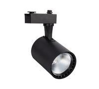 LEDKIA LIGHTING Spot LED sur Rail Monophasé 20W Bron Noir 3000K Blanc chaud | 20W | Éclairage Adaptable | Technologie COB | Design Orientable | Installation Simple | Blanc Chaud 3000K