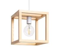 LEDKIA LIGHTING - Suspension Bois Coba | Design Épuré et Élégant | Compatible Ampoules LED E27 | Câble Réglable | Pour Maison et Entreprise, Naturel