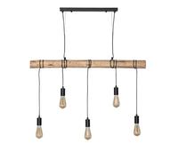 Ledkia Suspension Métal et Bois Yagis Noir