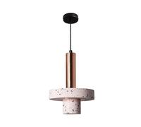 LEDKIA LIGHTING - Suspension Métal et Ciment Hestia | Design Scandinave Élégant | Compatible Ampoule GU10 220-240V | Idéal pour Intérieur | Finition Or Rose