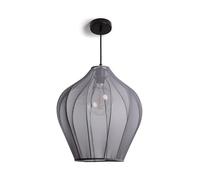 LEDKIA LIGHTING Suspension Métal et Tissu Ø400 mm Yara Gris Fumée E27