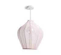 LEDKIA LIGHTING - Suspension Métal et Tissu Yara | Éclairage 60W | Design Bohème | Pour Chambres, Salons, Hôtels | Ampoule E27 Non Incluse, Rose Pastel