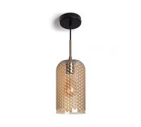 LEDKIA LIGHTING Suspension Métal et Verre Large Bernie Ambre