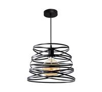 LEDKIA LIGHTING Suspension Métal Hura Noir | Compatible Ampoule LED E27 | Design Moderne pour Salon, Salle à Manger, Chambre