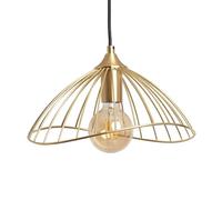 LEDKIA LIGHTING - Suspension Métal Kibanda Alfarb | Design Épuré Scandinave | Compatible Ampoules LED E27 | Câble Réglable | Pour Intérieur, Doré