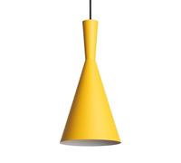 LEDKIA LIGHTING - Suspension Métal Lennon | Conception Conique Vintage | Réglable en Hauteur 1,20m | Compatible Ampoule LED E27 | Aluminium Durable, Jaune