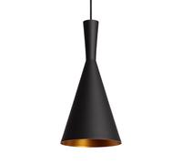 LEDKIA LIGHTING - Suspension Métal Lennon | Conique Vintage Design | Compatible Ampoules E27 | Aluminium Durable | Câble Réglable 1,20m pour Intérieur, Noir