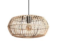LEDKIA LIGHTING - Suspension Rotin Arawa Viringo | Compatible Ampoules E27 | Design Élégant et Unique | Câble Réglable | Pour Intérieur | Naturel