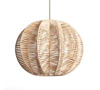 LEDKIA LIGHTING Suspension Rotin Tobonga Naturel | Design Géométrique | Compatible Ampoule E27 | 1800mm x Ø400mm | Finition Bambou Naturel | Pour Salon, Salle à Manger, Chambre