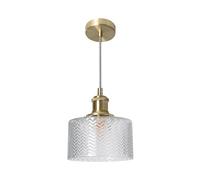 LEDKIA LIGHTING - Suspension Verre Matisse | Design Classique et Élégant | Ampoule E27 Non Incluse | Pour Salle à Manger, Salon, Cuisine | 1520 mm x Ø170 mm, Doré, Métal