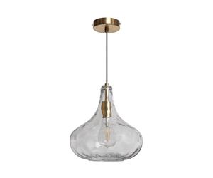 LEDKIA LIGHTING - Suspension Verre Tassel | Design Classique Années 20 | Support Ampoule E27 | Installation Intérieure IP20 | Finition Verre Durable, Doré