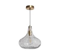 LEDKIA LIGHTING - Suspension Verre Tassel | Design Classique Années 20 | Support Ampoule E27 | Installation Intérieure IP20 | Finition Verre Durable, Doré