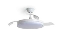 Ventilateur de Plafond avec Éclairage Silencieux DC Pales Rétractables Dalori Evo Transparent Télécommande Moyen (entre 10 et 20 m