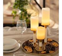Ledkia Pack de 3 Bougies LED Cire Naturelle avec Télécommande