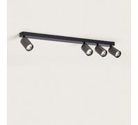 Ledkia Plafonnier Aluminium Breixo 4 Spots Noir