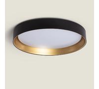 LEDKIA LIGHTING - Plafonnier LED Rond Métal | 30W CCT Sélectionnable | Éclairage 2400lm | Ø550 mm | Température de Couleur Ajustable 3000K-6000K, Noir