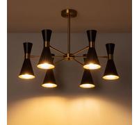 Ledkia Plafonnier Métal 6 Spots - Noir