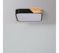 LEDKIA Plafonnier LED 18W Carré Bois et Aluminium 325x325 mm CCT Sélectionn | CCT Sélectionnable 2700K-6500K | Bois et Métal Durable | Dimensions 325x325 mm
