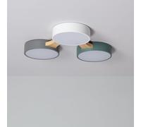 LEDKIA LIGHTING – Plafonnier LED 30W – Bois et métal, CCT 2700-6500K, Multicolore