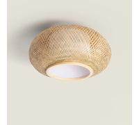 LEDKIA LIGHTING – Plafonnier LED Rond Denia Ø400 mm Bambou naturel Compatible E27