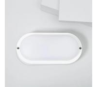Plafonnier Led Extérieur Ovale 25w Hublot White Ip65 96x198 Mm Blanc Chaud 3000k