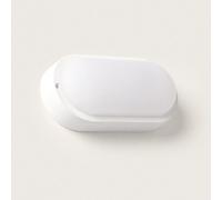 Plafonnier Led Ovale 25w Extérieur 94x198 Mm Ip65 Avec Détecteur De Mouvement Et Crépusculaire Hublot White Blanc Froid 6500k