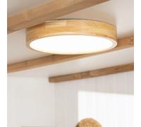 Ledkia Plafonnier LED Rond Bois 20W CCT Sélectionnable Kayu Ø400 mm Bois