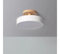 LEDKIA LIGHTING - Plafonnier LED Bois et Métal 12W | CCT Sélectionnable 2700-6500K | Éclairage Constant 1020 lm | Design Moderne pour Intérieur, Chambre, Salon, Cuisine, Blanc