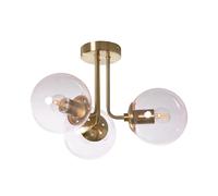 Ledkia Plafonnier Métal et Verre Moonlight Brass 3 Spots Rose