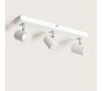 LEDKIA LIGHTING Plafonnier Orientable Métal 3 Spots Wuedy pour chambre, salon, cuisine Blanc