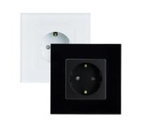 Ledkia Prise Schuko avec plaque verre - Blanc