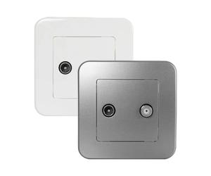 Ledkia Prise TV + SAT Classic - Blanc