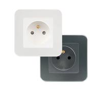 Ledkia Prise type E Schuko Monoblock - Blanc