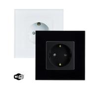 Ledkia Prise Type F Schuko Wifi avec Plaque Crystal - Blanc